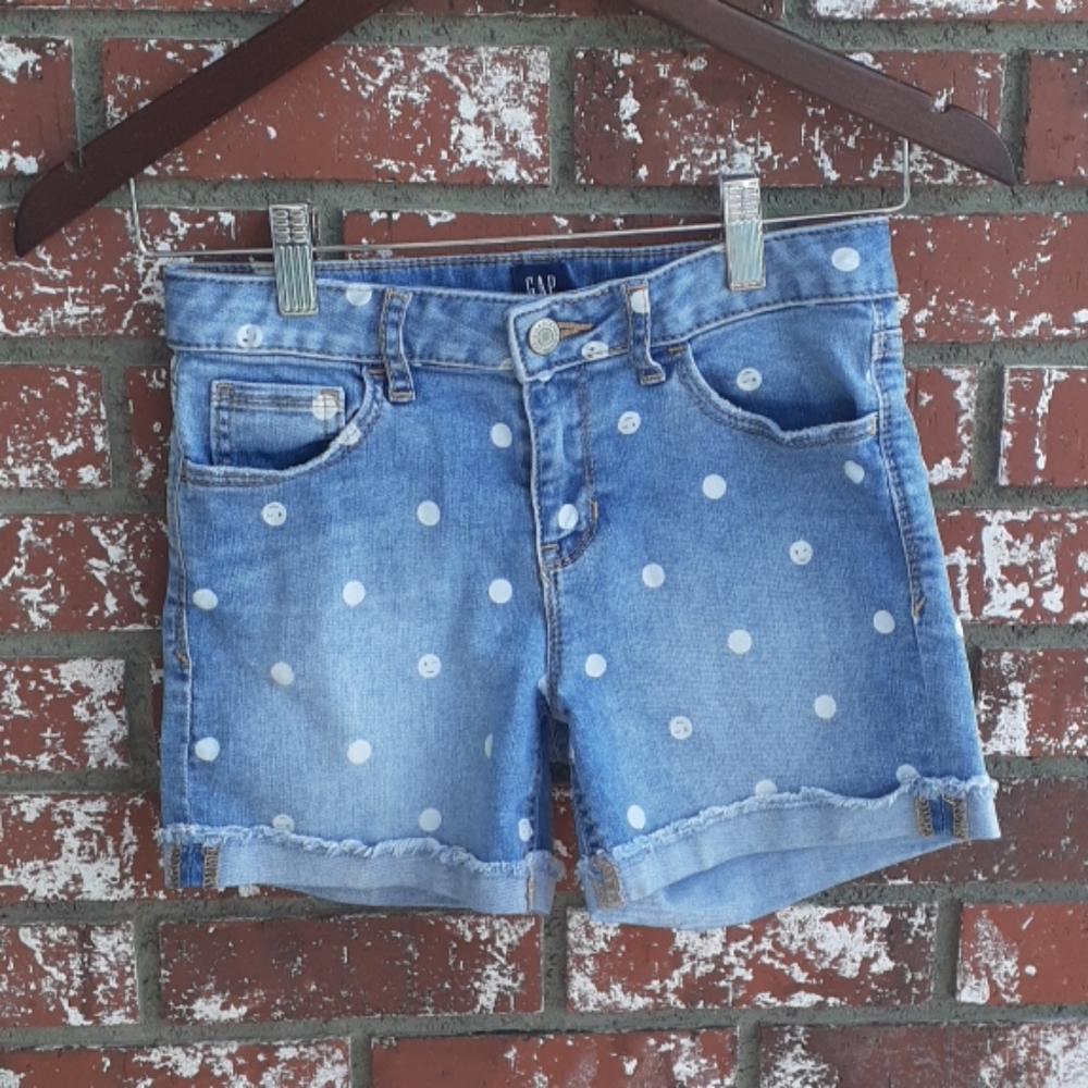 Gap Denim Shorts Girl Size 12 Polka dot